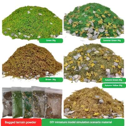 Kits de terreno, mechones de hierba, piedra y follaje para hacer modelos, Wargaming militar, decoración de jardín, Diorama, 30G/bolsa O5PO