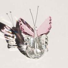 水晶蝴蝶动物摆件家居装饰桌面摆件套装，白色水晶蝴蝶+日月棱镜捕梦网生日毕业礼物 - A - 查看 9