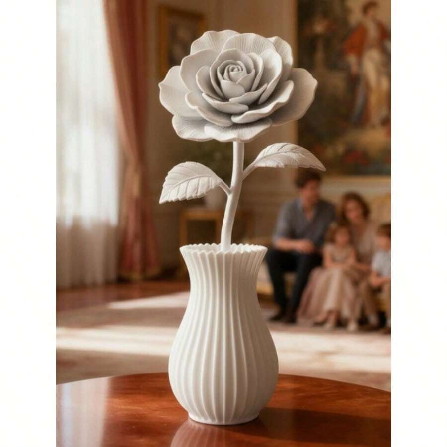 Nordic White Stylish Home Vase Ornament, A Perfect Home Decoration Plastic Vase Suitable For Home And Office Decoration - 白色1件 - 查看 1