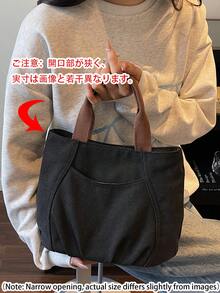 peach tree 女士休闲托特包，简约纯色手提包，男女通用单肩包，大容量多口袋多功能随身包，适合度假、旅行、送礼、返校、大学、情人节等场合。 - 彩色 - 查看 6