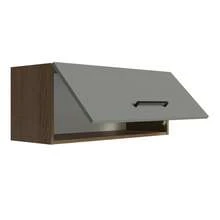 Armario Aéreo Multiuso Madesa Agata 80cm Marrón/Gris 02 - Multicolor - Ver 5