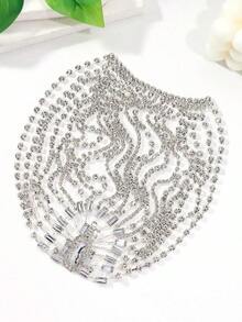 Rhinestone Tassel Forehead Pendant Headpiece, Fashionable European And American Style Stage Performance Hair Accessory, Hair Chain, Bride To Be, Party, Hair Accessories For Women - Gold - 查看 11