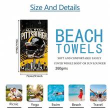 1pc Pittsburgh Football Helmet Design Beach Towel, Super Soft Microfiber Extra Large Beach Blanket, Super Absorbent Bath Towel, Suitable For Travel, Pool, Diving, Surfing, Yoga, Camping, Available In Multiple Sizes, Beach Accessories For Beach, Pool, Travel, Camping, Yoga Bathroom Decor - A - View 15