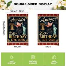 1776-2026 USA 250th Anniversary Garden Flag Commemorative Double-Sided Printed Outdoor Flag Spring Revival, 30 X 45cm - 花園旗幟 - 查看 8