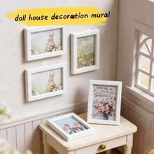 3pcs Miniature Doll House Wall Decor Paintings, Random Style Micro Scene Furniture Models For Bedroom, Living Room - Multicolor - View 2