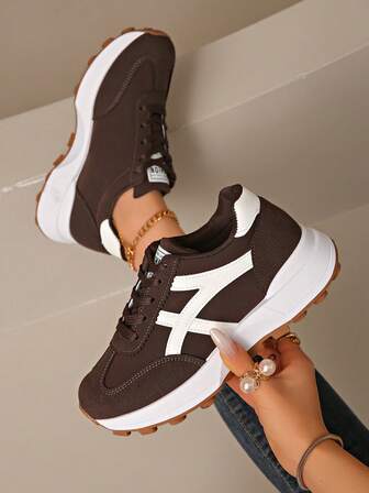 女士时尚厚底运动鞋，特价优惠，透气步行鞋，舒适支撑，休闲纺织鞋面，橡胶鞋底，四季皆宜