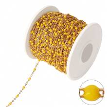 Dây chuyền hạt thép không gỉ 100cm, dây chuyền hạt nhựa nhiều màu sắc phong cách Bohemian, dây chuyền tráng men để làm trang sức DIY và phụ kiện vòng cổ. - Chuỗi tự làm - Xem 26