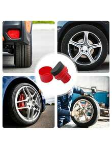 1pc Car Tire Waxing Sponge Car Wax Applicator Pad With Lid Curved Easy Waxing Tire Sponge Tire Cleaning Tools Detailing Brush - Multicolor - View 4