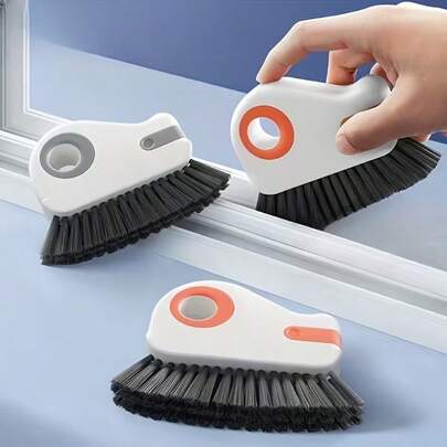 1 Stück zufällige Farbe 2-in-1 Fensterführungsreinigungswerkzeug: Abnehmbarer Handheld-Fugenbürste, Multifunktions-Fensterführung/Jalousien/Eckreinigungsbürste, Haushaltsküchen-Schmutzentferner, geeignet als Muttertagsgeschenk