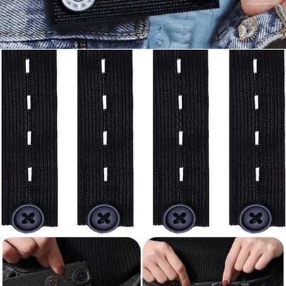 孕妇裤弹性腰带延长器，可调节腰围，多孔设计，适应腹部变化，无需缝纫即可重复使用，男女通用可拆卸裤扣延长器，适用于牛仔裤、裙子、短裤和长裤，是应对体重波动、水肿、孕期和产后恢复的理想之选。产后恢复必备单品。