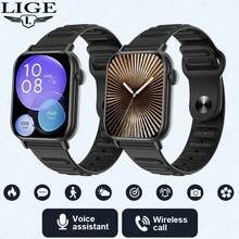 Reloj inteligente multifuncional de moda LIGE, resistente al agua para uso diario, con múltiples modos deportivos, pronóstico del tiempo, alarma, notificación de llamadas, reproducción de música, seguimiento de actividad. Reloj inteligente multifuncional adecuado para un estilo de vida activo. - Negro - Ver 1