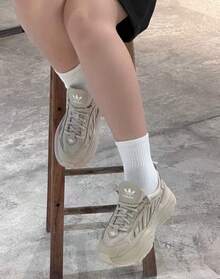 Adidas Originals OZGAIA 经典复古网眼低帮休闲厚底运动鞋，女款 - 杏灰色 - 查看 3