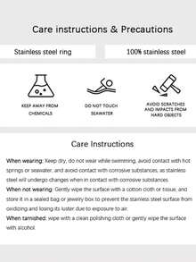 1pc/2pcs Stainless Steel Minimalist Golden/Silver Heart Shaped Rings, Suitable For Teenagers Daily Wear Or Gift - Silver - View 4