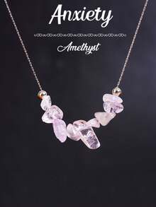 缓解焦虑的紫水晶和波西米亚风格碎石项链，有助于减轻压力，促进平静，适合日常佩戴和送礼（天然材料可能存在颜色差异和瑕疵）。 - 淡紫色 - 查看 1