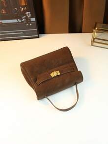 New Arrival College Style Women's Handbag, High-End Niche Design Matte Small Tote Bag - Coffee - View 10