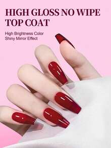 GLOZ 1 Bottle 18ml Glass Top Coat, Long-Lasting Clear Glossy Rubber Top Coat, LED UV Reinforced Nail Gel Top Coat - 無色 - 查看 5
