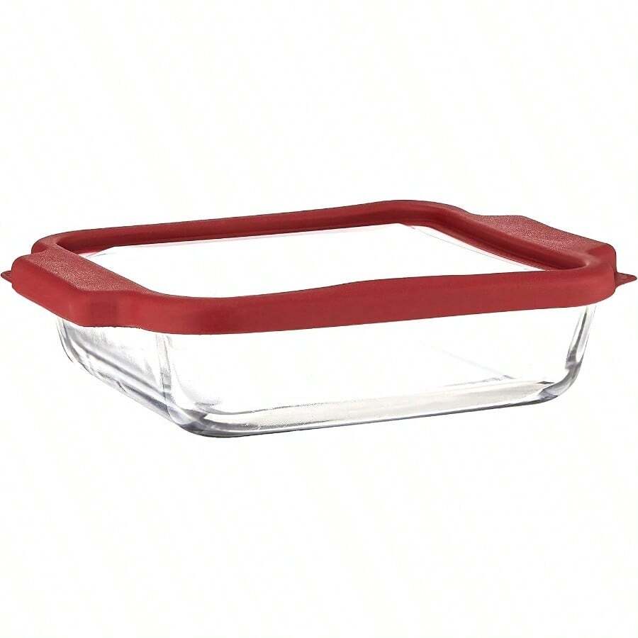 mueblesAnchor Hocking Plato para Hornear de Vidrio con Tapa TrueFit 8 Pulgadas Rojo - Rojo - Ver 1