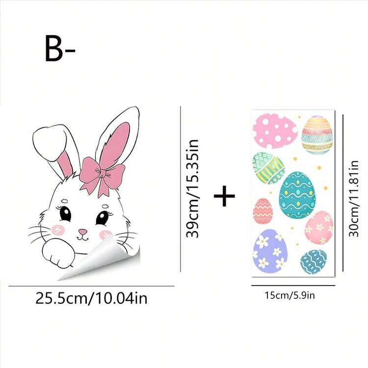 1 miếng dán cửa sổ trang trí lễ Phục Sinh sáng tạo, với hình ảnh chú thỏ và quả trứng Phục Sinh, decal vinyl dán kính có thể tái sử dụng, thích hợp cho phòng khách, văn phòng, cửa sổ trưng bày cửa hàng và trang trí tường DIY cho các bữa tiệc mùa xuân. - nhiều màu - Xem 13