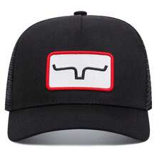 1顶个性化几何图案棒球帽，简约时尚的后扣帽，男女通用户外遮阳帽，美式卡车帽 - 彩色 - 查看 4