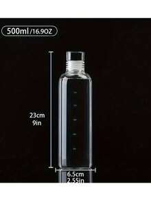 1pc/Portable Large Capacity Plastic Water Bottle, Beautiful Shaker, Travel Essentials, Glass Juice Bottle, Water Bottlepp - Multicolor - View 8