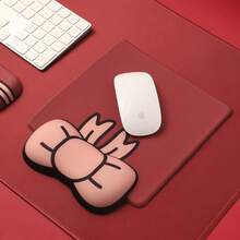 1 Pcs Wrist Support Mouse Pad Keyboard Wrist Rest Cute Cartoon Creative Small Office Wrist Pad For Girls - Tấm lót chuột màu đỏ rượu vang có nơ - Xem 4
