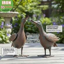 Estátua de Metal de Pato Estilo Vintage para Jardim Externo - Escultura de Jardim Artesanal para Primavera, Verão, Fazenda, Pátio, Quintal, Varanda e Decoração de Beira de Piscina - Presente Único para Dia das Mães, Casamento, Inauguração, Halloween e Natal - Animal - Visão 1