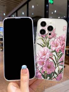 花卉图案防摔透明极简保护手机壳，兼容 17/17 Pro、16/15 XR/7/8、16 Pro Max、13/14/11/12 Pro Max、Galaxy、Redmi 10/9/Note 9/12C/Note 11 Pro/Note 8 Pro/9C/9A - 彩色 - 查看 5