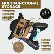 Chaleco de hidratación, patente original, mochila pectoral ligera con bolsa de agua de 2.0 l para senderismo, correr, ciclismo, carreras, maratón para hombres y mujeres - Caqui - Ver 11