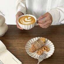 Ceramic Japanese Coffee Cup And Saucer Set, Suitable Breakfast, Tea Party, Afternoon Tea, Garden, Restaurant, Etc., Can Be Used Multiple Purposes In Summer And Winter - White - View 13