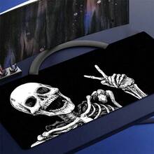 1 Peça Mouse Pad de Jogo com Gráfico de Caveira Legal, Mouse Mat Antiderrapante Adequado para Uso Doméstico e Escritório, Mouse Pad de Jogo Grande com Bordas Costuradas Duráveis, Tapete de Teclado Estendido para Jogos, Casa e Escritório - C - Visão 11