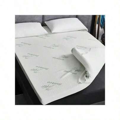 Memory Foam Bamboo Mattress Topper – White, Soft & Comfy, 2cm Thick, Hypoallergenic, Breathable, Firm Support For Bedroom, Dorm & Hotel