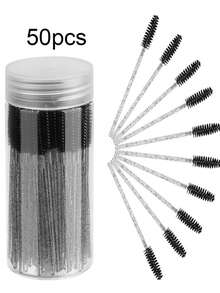 100/500pcs Disposable Black Eyelash Mascara Brush, Eyebrow Brush, Mini Makeup Brushes - Eyebrow Brush, Eyeshadow Brush, Spiral Brush - Black - View 19
