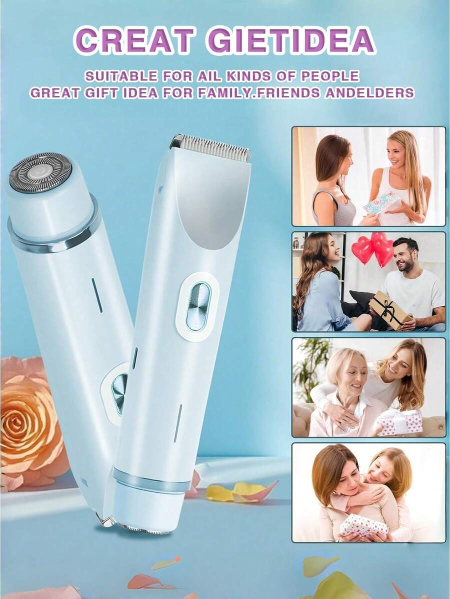 GENAI Máy tỉa lông điện cầm tay dành cho nữ, máy cạo hai đầu dùng để tỉa lông vùng nách, chân, tay và vùng bikini. - Nhiều màu - Xem 1