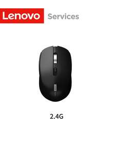 Lenovo 2.4G 无线鼠标，商务办公静音鼠标，亲肤材质，人体工程学设计，适用于商务和家庭办公，兼容多种平台，1.5V 电池供电（不含电池） - 黑色 - 查看 10