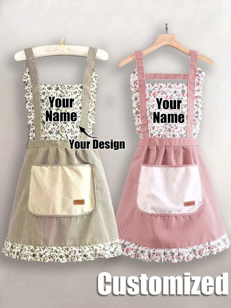 Grembiule Personalizzabile Con Foto O Testo, In Poliestere Resistente, Con Lacci Regolabili, Unisex, Per Cucina E Campeggio