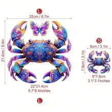 1pc/2pcs/3pcs Creative Mandala Pattern, Powerful Crab & Beautiful Butterfly Heat Press Prints, Suitable For Jacket, T-Shirt, Bag, Hat, Pillow Decoration - L+S - View 10