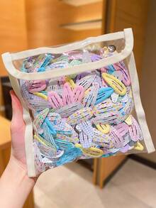 5pcs Cute Floral Print Hair Clips For Women, Fashionable And Sweet Hair Accessories, Suitable As Gift For Girls To Tidy Bangs - Multicolor - View 5