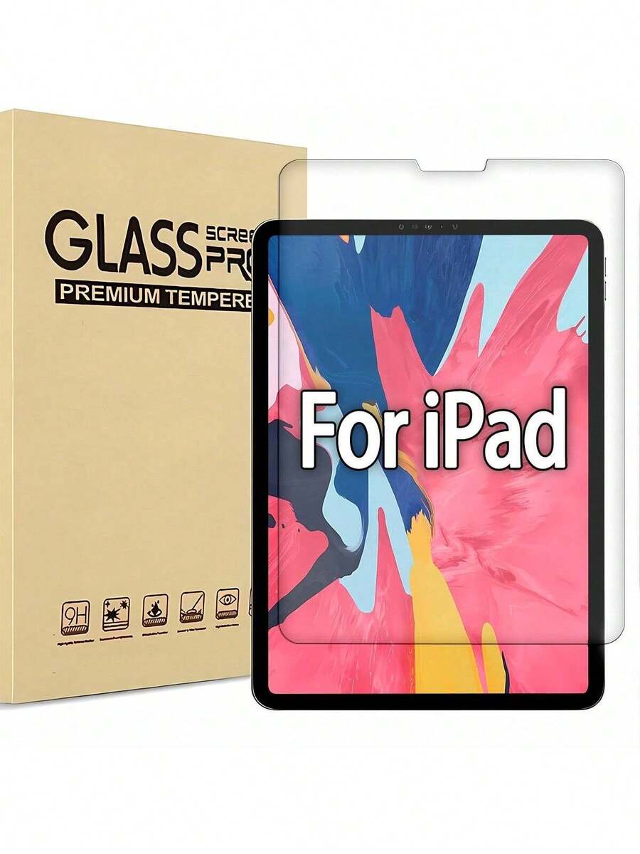 ZYSHI 1pc Tempered Glass Screen Protector - High Definition, High Transparency, Scratch Resistant, Anti-Fall, Full Screen Coverage, Strong Anti-Fingerprint, Touch Sensitive, Compatible With IPad (Air 4, 5, 6)/(7, 8, 9, 10 Generation)/ 11 A16(2025) - Clear - View 1