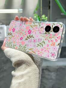 Flower Floral Pattern Transparent Fashionable Phone Case - Clear - View 6
