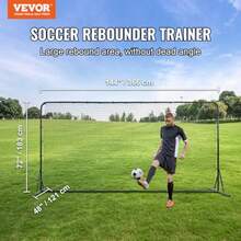 Superior Bronz Soccer Rebound Trainer Iron Soccer Training Equipment Sports Football Rebounder Wall Double-Sided Rebounding Net Easy Assembly Perfect For Backyard Practicing Solo Training Passing - Black - View 2