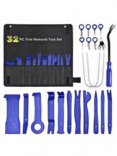 Car Auto Trim Removal Disassembly Dismantling Complete Special Tool Kit Box Set Clip Pliers Fastener Remover Automotive Stereo Removal Hand-Held Disassembly Tools Stuff Accessories Novelties Supplies Essentials