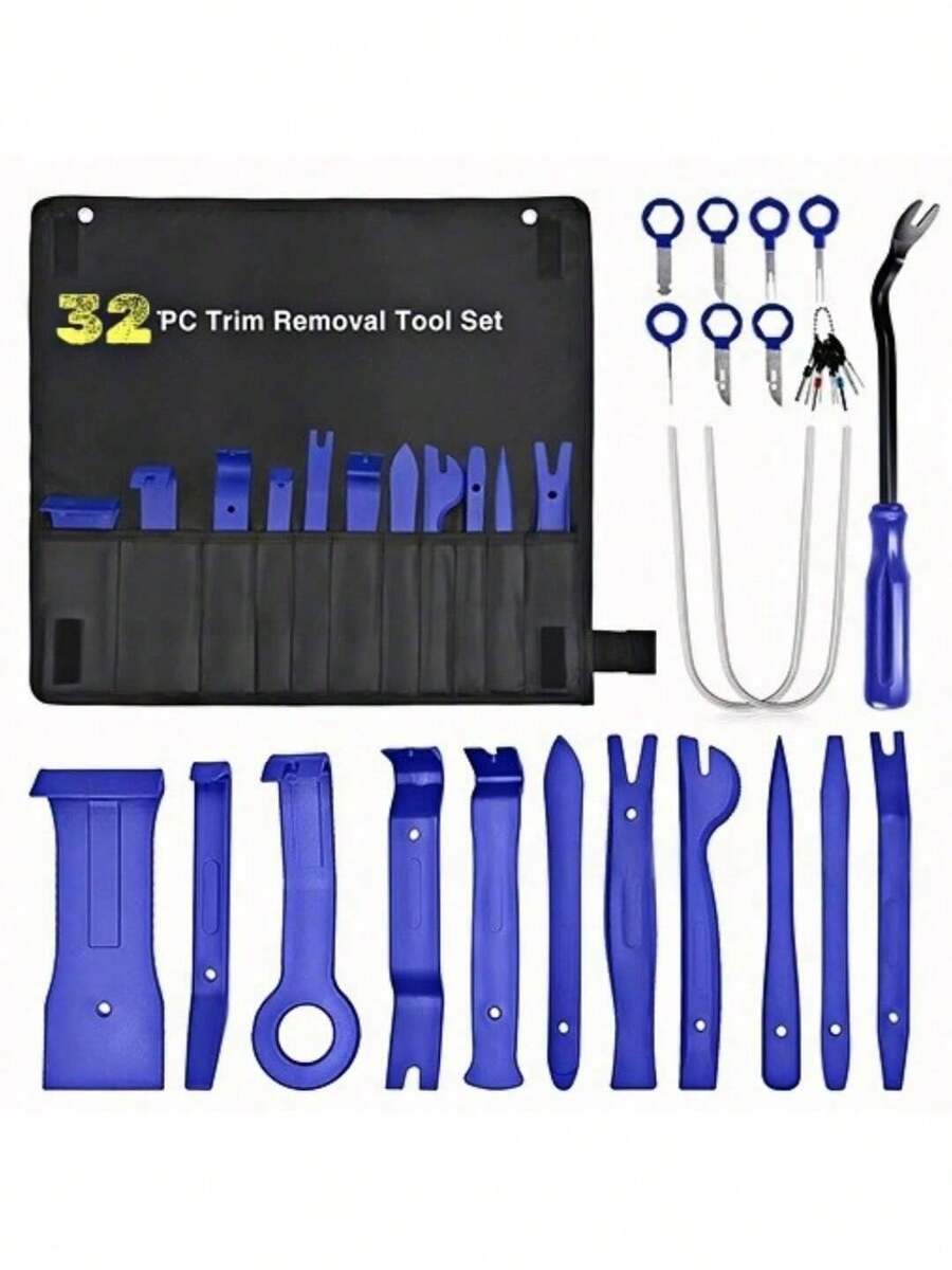 Car Auto Trim Removal Disassembly Dismantling Complete Special Tool Kit Box Set Clip Pliers Fastener Remover Automotive Stereo Removal Hand-Held Disassembly Tools Stuff Accessories Novelties Supplies Essentials - Upgraded - View 1