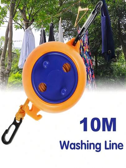 Portable Travel Clothesline Cord Adjustable Camping Clothes Line Outdoor Retractable Clothesline Windproof And Non-Slip Clothing Line Space-Saving Design Suitable For Men And Women Indoor Outdoor Travel Camping Backyard Hotel Laundry Use Camping Travel Accessories