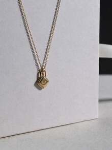 1件925纯银字母A-Z光滑锁形饰品，送给女朋友、母亲、姐妹的最佳礼物 - 字母項鍊 - 查看 4