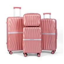 4 Piece Set,Expandable ABS Suitcase With TSA Lock, 20 Inch Carry On Luggage With Cup Holder, USB Charging Port Airline-Approved Hard Shell, Double Spinner Rolling Wheels Suitcases For Lightweight Travel (28in26in20in13in) - 粉色 - 查看 9