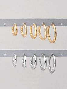 Conjunto de aretes para mujer, de moda y versátil para uso diario - Multicolor - Ver 2