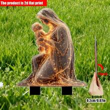 2D Flat, 1pc Virgin Mary & Jesus Garden , Waterproof & Snowproof Acrylic Outdoor/Indoor Decor With Lighting Effect, Durable Plastic Lawn , Suitable For Christmas & Easter - C - View 6