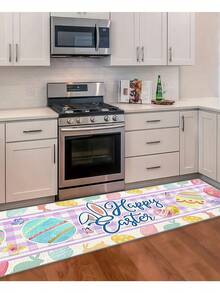 2pcs Easter Kitchen Mat Set, Happy Easter Kitchen Rug, Pink And Blue, Animal Pattern, Non-Slip And Anti-Tripping - contracted design - View 4