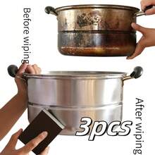 Diamond Sponge Cleaning Brush, Pot Bottom Cleaning Sponge, Rust Remover Sponge, Dish Sponge Block, Strong Degreaser, Cleaning Supplies, Cleaning Tools - A - Xem 2