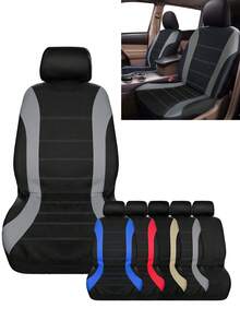 Funda para asiento de coche de tela de poliéster transpirable, ajuste universal para la mayoría de coches, SUV y camionetas - Conjunto completo - Ver 11